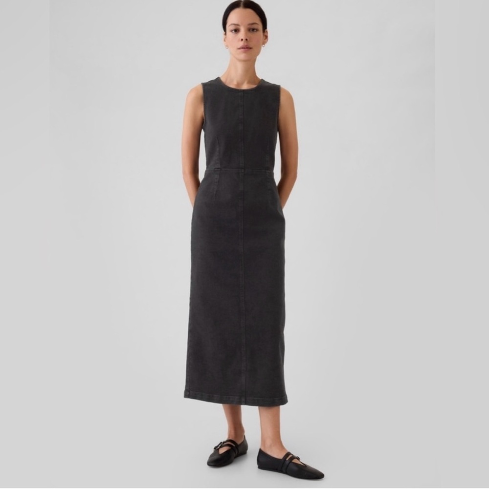 GAP Black Denim Midi Dress